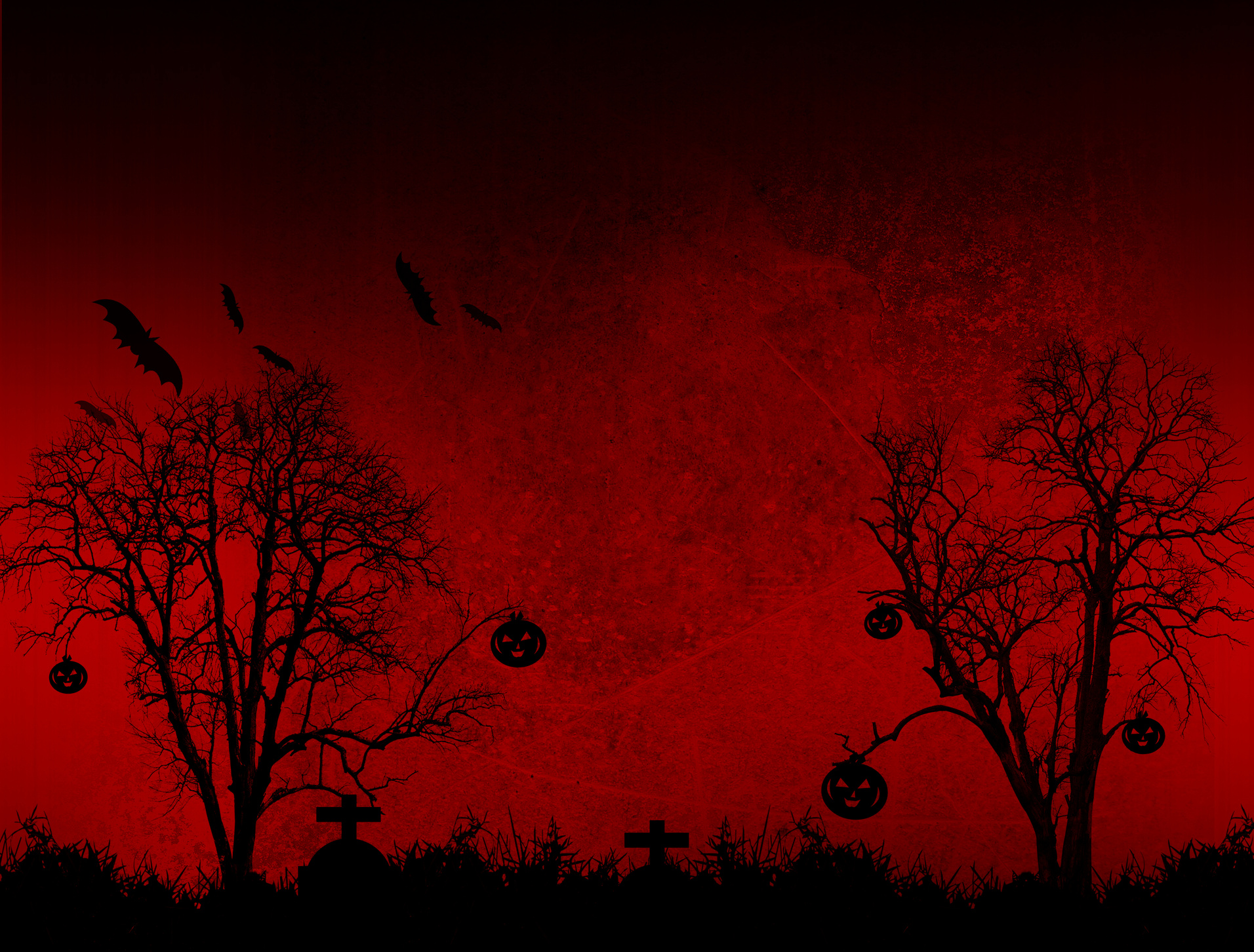 Halloween on dark red background